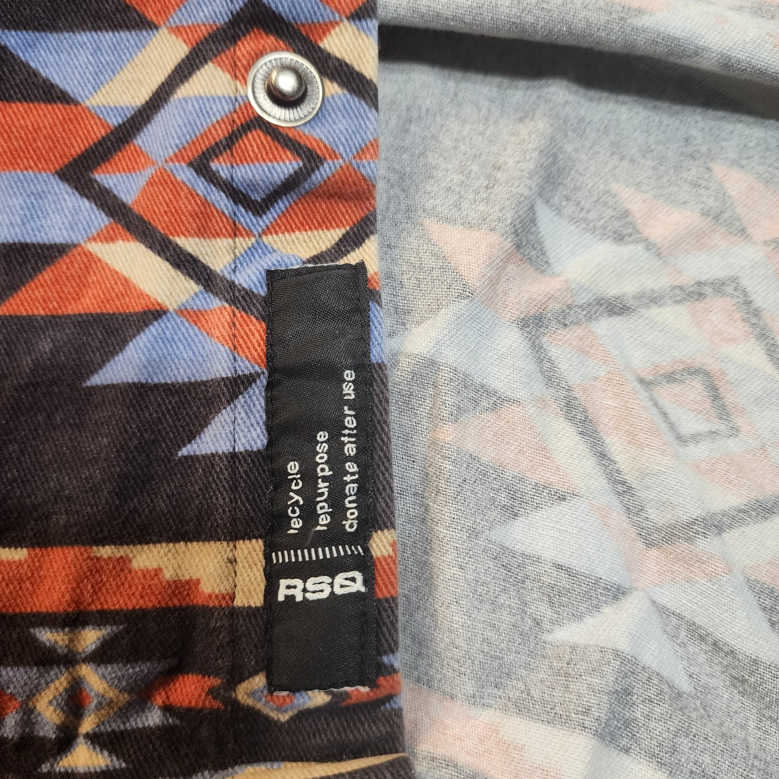 RSQ Native American Aztec Pattern Snap button Lon… - image 8