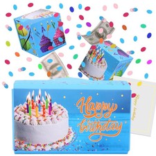 Pop-Up Birthday Card with Confetti Surprise Gift Box Explosion for Money