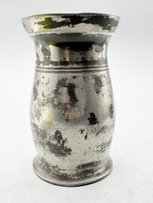 ANTIKER ZINN 1 KIEMEN GRIFFLOSER KRUG BECHER TASSE VINTAGE SAMMLERST&Uuml;CK