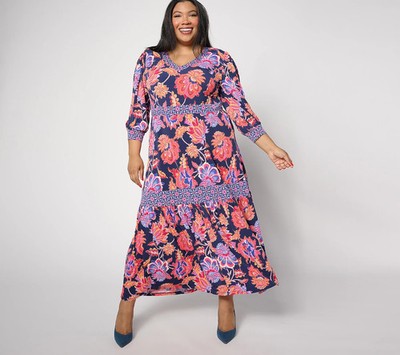 Susan Graver Passport Printed Liquid Knit Maxi Dress-Indigo/Tangerine-XS-A634090 | eBay Susan Graver Passport Printed Liquid Knit Maxi Dress-Indigo/Tangerine-XS-A634090 | eBay