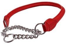 Rolled Genuine Leather Martingale Dog Collar Choker Red 7 Sizes  5 - Neck Ci...