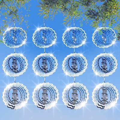 12 PCS Stainless Steel Bird deterrents for Outside,3D Bird Scarer Discs Set P...