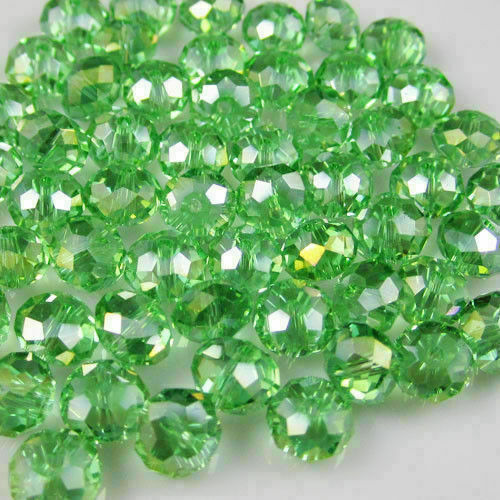 160pcs 4*6mm Großhandel facettierten Kristall Edelstein lose Perlen grün AB - Picture 1 of 3