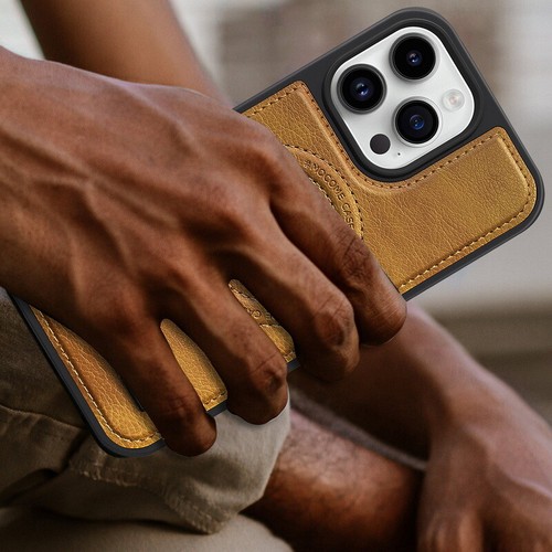 Magsafe Luxury Leather Bracket Slim Case Cover For iPhone 15 14 Pro Max 13 12 11 - Picture 7 of 18