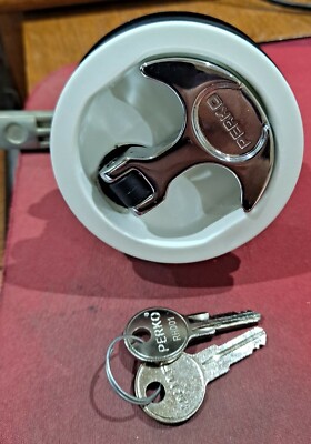 Perko Flush Locking Latch-White #1091005WHT