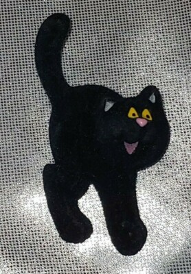 Hallmark PIN Halloween Vintage CAT BLACK in WITCH HAT Holiday Brooch