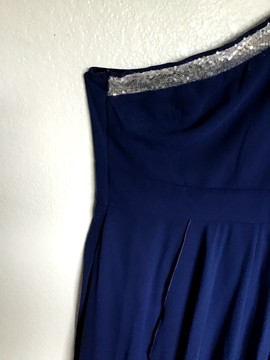 One Shoulder Dress Strap with Sew accents Navy Blue Large | eBay