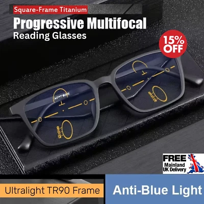 Memory Titan Anti Blue Ray Gleitsicht Multifokale Fernlesebrille UK