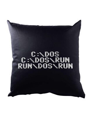Run Dos Run Dekokissen Fun Geek Nerd Computer Science Scientist Programmer