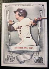 2021 Topps Allen & Ginter Baseball Alex Bregman Historical Hits #HH-37 Astros