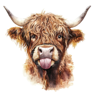 XXL 30X30 Car Sticker Funny Highland Cow Decal