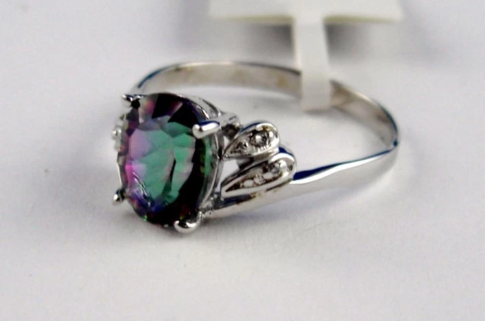 MISTICISMO TOPAZIO ANELLO OVALE LEVIGATA 1,25 -1, 89 CT ARGENTO 925 diverse - Immagine 2 di 3