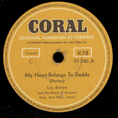 LES BROWN & LUCY ANN POLK -VOC- My Heart belongs to Daddy  Schellackplatte S6333