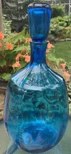 Blenko 6416 Decanter with Stopper in HTF Turquoise Color