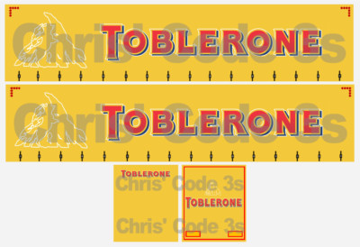 Code 3 selbstklebender Vinyl-Anhänger-Aufkleber - Toblerone - 1/50 1/76 1/148 1/87/164