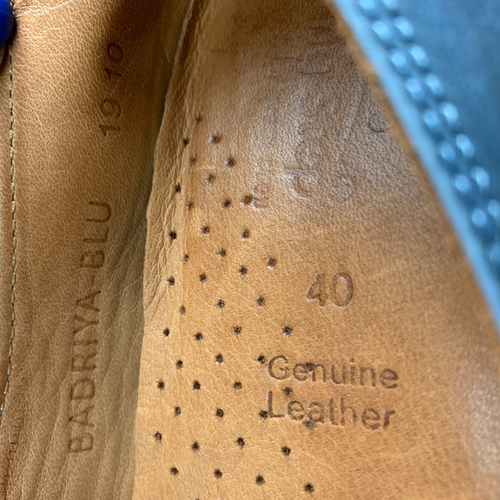 Spring Step Berna Loafers Blue Leather Slip On Round Toe Tie Shoes Size 40/9.5 - Picture 10 of 10