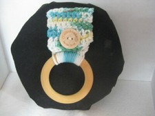 Crochet Kitchen Towel Wood Ring Holder Gift Idea