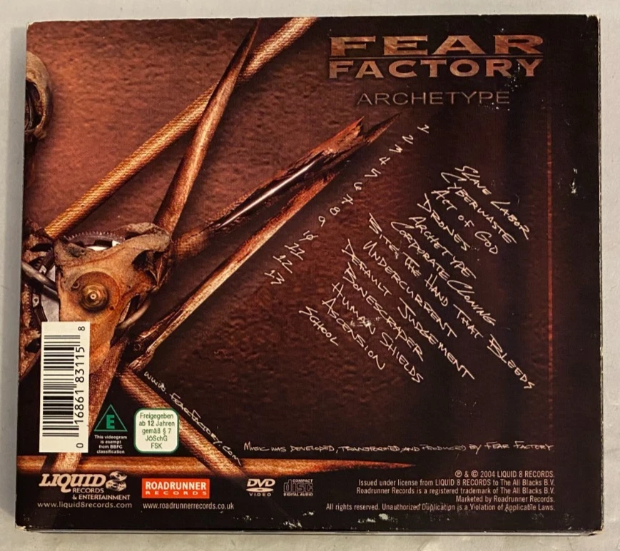 Fear Factory – Archetype CD / DVD Limited Edition 2004 Digipak - Image 3 of 4