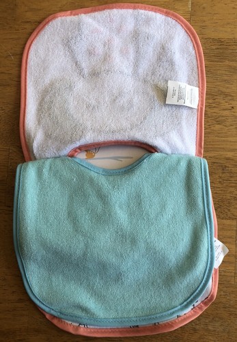 Terry Cloth Girl Infant Bibs 3-Pack Set Parent's Choice Elephant Tigers Luv Ya - Picture 4 of 5
