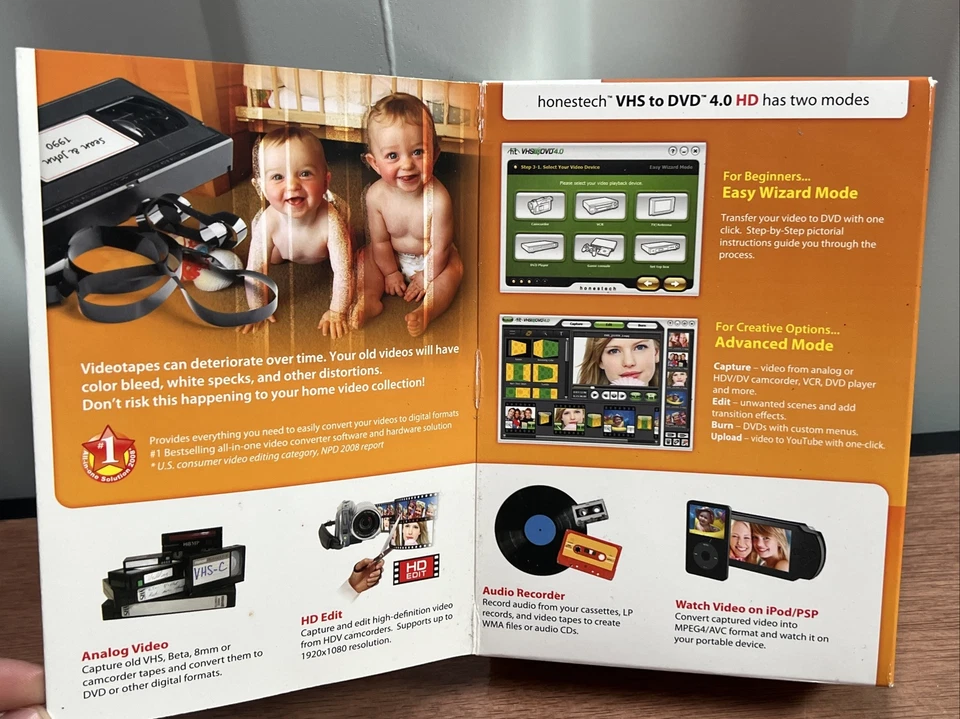 Honestech VHS to DVD 4.0 HD Video Converter USB 2.0 Software Set NEW Sealed! - Image 3 of 4