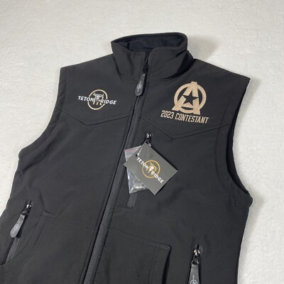 NWT TETON RIDGE 2023 Contestant Vest Women's Large Black Full Zip American Rodeo
