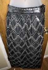 Vintage Prophecy Metallic sequin Mesh 80s Madonna Style Skirt Medium Made In USA
