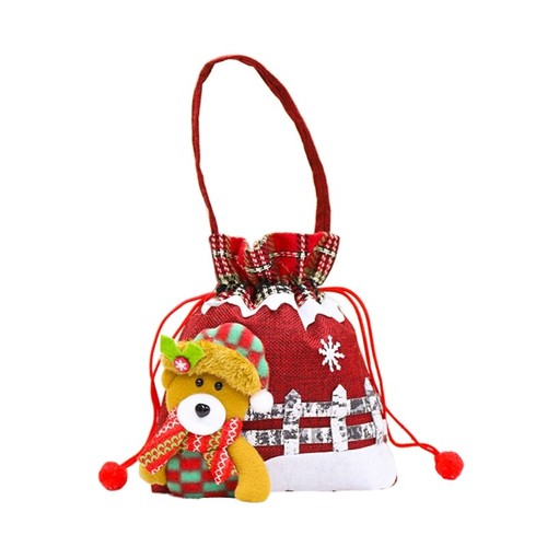 Christmas Candy Bags with Handle Cartoon Drawstring Gift Pouch Party - Picture 6 of 11