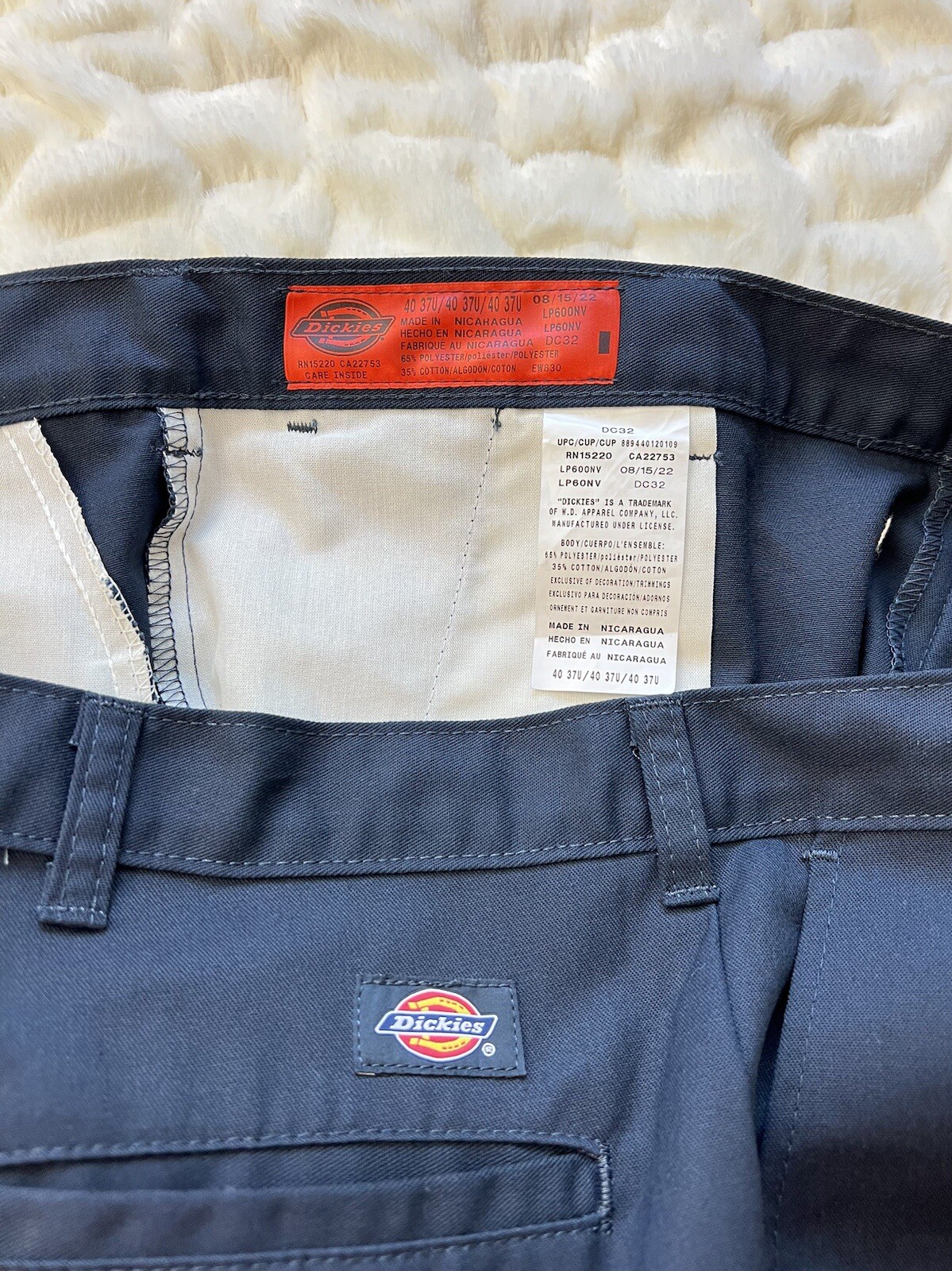 Dickies Loose Fit Cargo Work Pants Men’s Size 40X31 Navy Blue Straight Leg NEW image 7