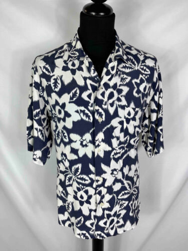 BYBLOS VINTAGE '80 Camicia Uomo Hawaii Fiorata Viscosa Man Rayon Shirt Sz.M - 48 - Picture 1 of 5
