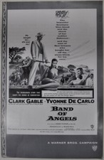 BAND OF ANGELS 1957 ORIGINAL 11X17 UNFOLDED & UNCUT PRESSBOOK CLARK GABLE