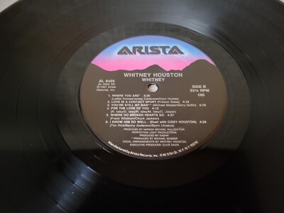 Whitney Houston Whitney LP 1987年5月プレス WHITNEY HOUSTON Whitney -1987 First Press Arista LP w/ Lyric