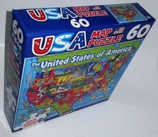 CRAZART USA MAP PUZZLE 60 PIECES KIDS UNITED STATES AMERICA CAPITALS 8.75 X 11.2
