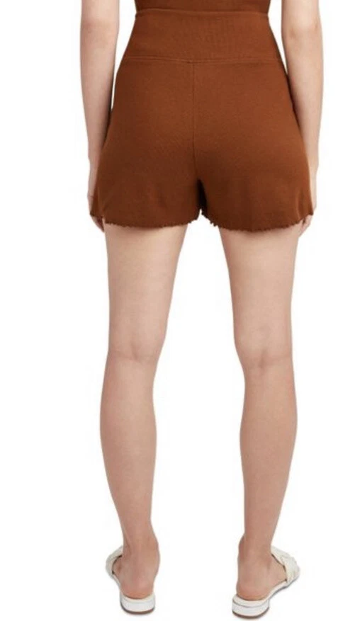 Shorts feminino BCBGeneration malha marrom com nervuras tamanho XXS novo com etiquetas MSRP $68 - Imagem 3 de 4