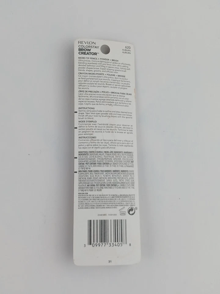 2 PACK REVLON BROW CREATOR MICRO TIP PENCIL DEFINE, FILL & DIFFUSE 620 AUBURN - Image 4 of 4