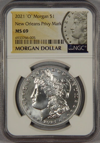 2021-O 'O' Morgan Silver Dollar NGC MS69 New Orleans Privy Mark $1