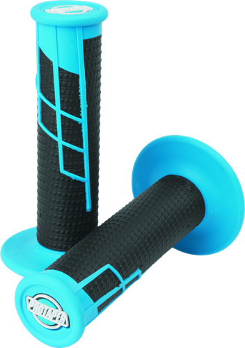 ProTaper Clamp-On 1/2 Waffle Grip - Neon Blue/Black 021656 - Picture 2 of 2