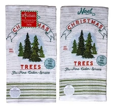Set of 2 FARMHOUSE CHRISTMAS Trees Terry Kitchen Towels by Kay Dee Designs
