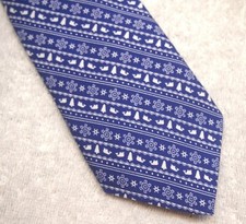 vineyard vines Fairisle Holiday Stripe Pattern Silk Tie NWT $85 Made in USA Blue