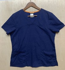 Scrubstar Womens Scrub Top Size M Blue Short Sleeve V-Neck Pockets