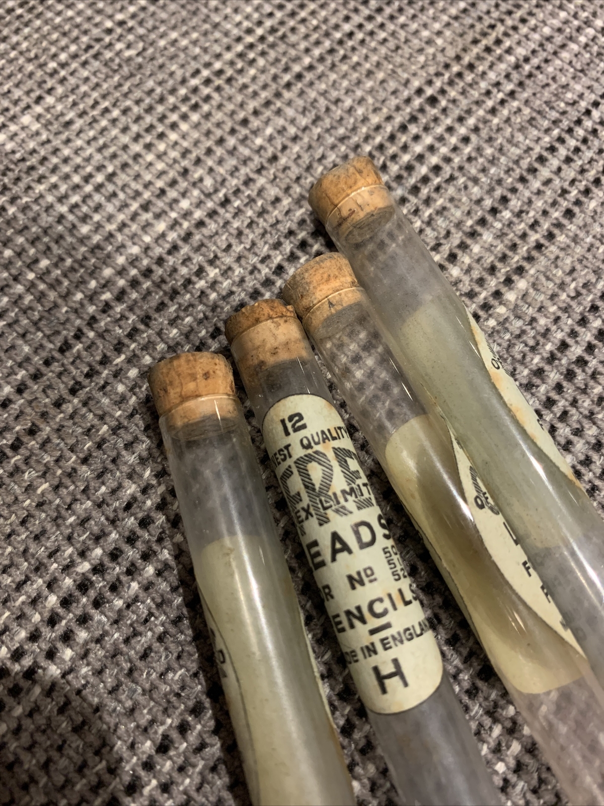 4 x Antique VINTAGE Ofrex Ltd PROPELLING PENCIL LEADS REFILLS GLASS