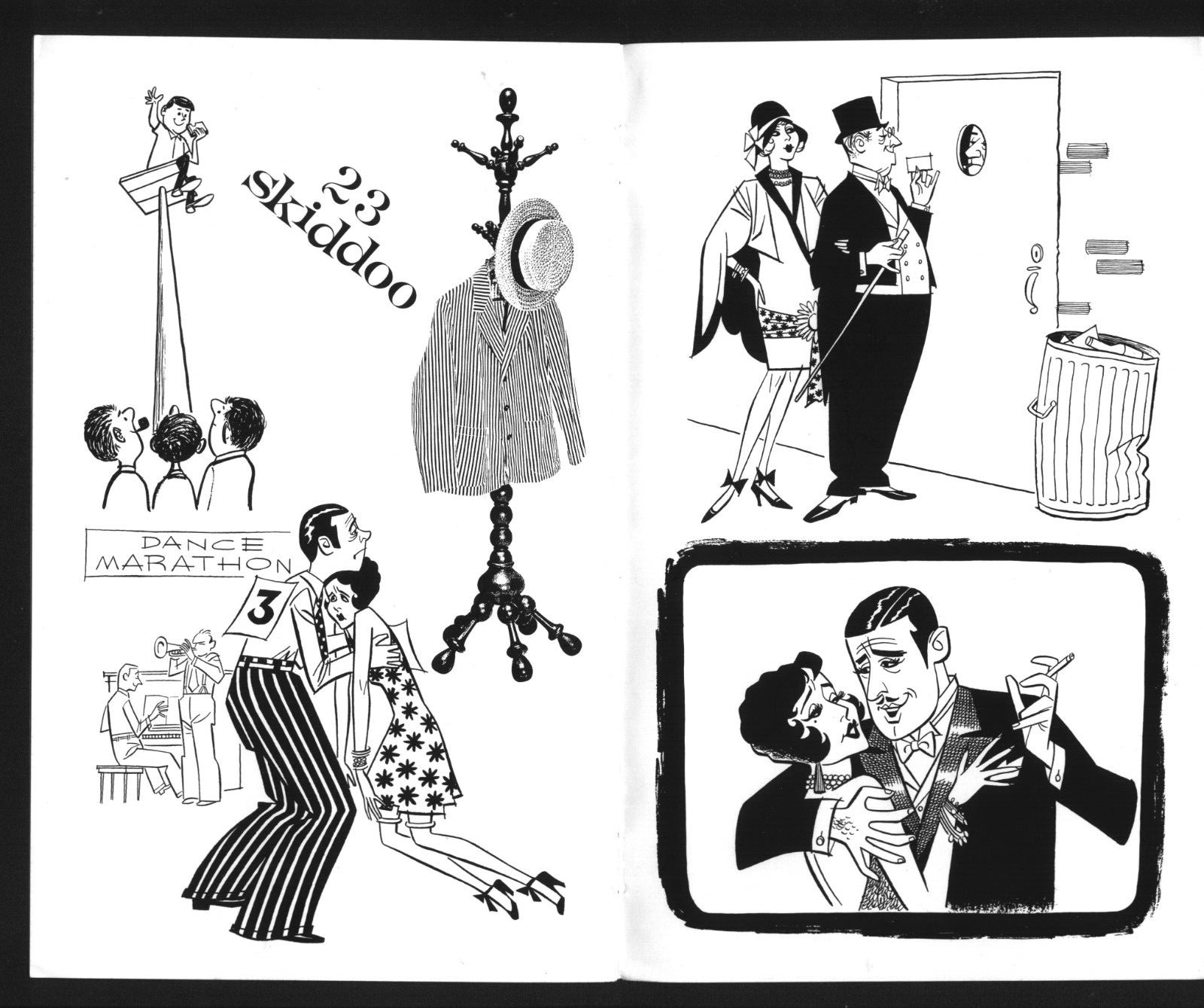 ROARING 20's Harry Volk Clip Book Line Art 91, Gangsters, flappers
