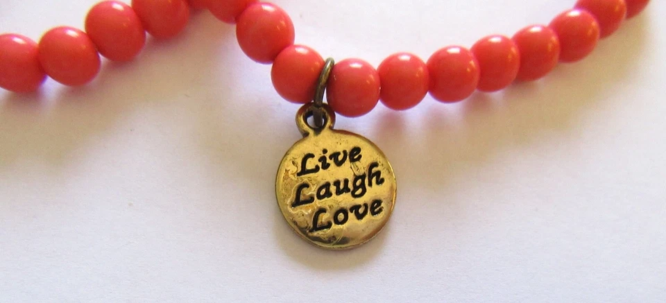  Bella Perlina Live Laugh Love — набор из 3 браслетов — стрейч-коралл — пальма - Изображение 4 из 4