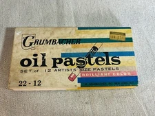 VTG Grumbacher Oil Pastels 12 Colors Art Supplies V6034
