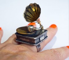 RARE PATHEPHON HEAVY STERLING SILVER RING SIZE 9.75 UNISEX HANDMADE UNIQUE GIFT