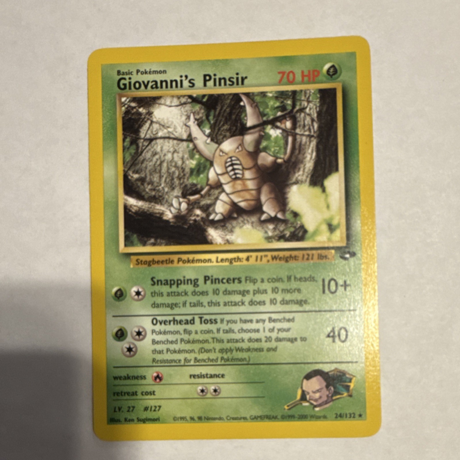 Pokémon 1st Edition Giovanni's Pinsir Gym Challenge 24/132 Rare Regular English