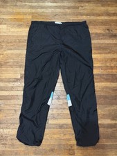 Vintage Givenchy XL Black Stripes Nylon Track Pants Ankle Zips Windbreaker Lined