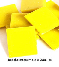 Yellow Vitreous Glass Mosaic Tile Pieces - 25 Tiles 3/4 inch
