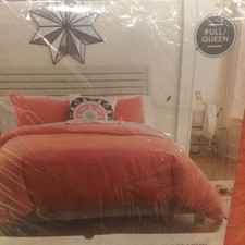 Threshold Orange Coral Washed Linen Blend Duv...