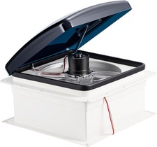 RVLOVENT 12V RV Roof Fan Vent 14'' 10 Speed Reversible Manual Lift NO REMOTE 