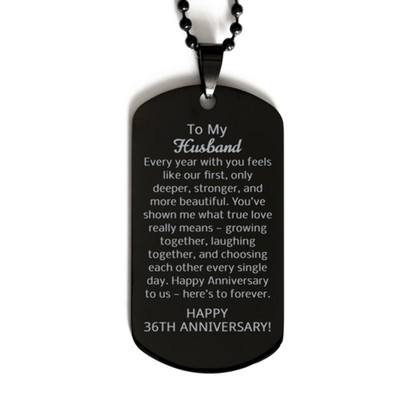 36 Year Anniversary Gift for Husband - 36th Anniversary Dog Tag Necklace for Him